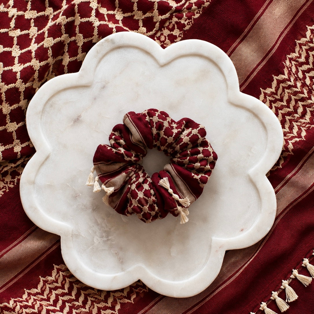 Keffiyeh Scrunchie (Red & Gold) - Palestine collection